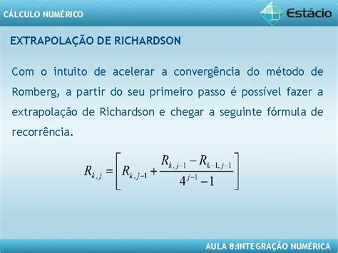 Clculo Numrico Aula 8 Integrao Numrica Clculo Numrico