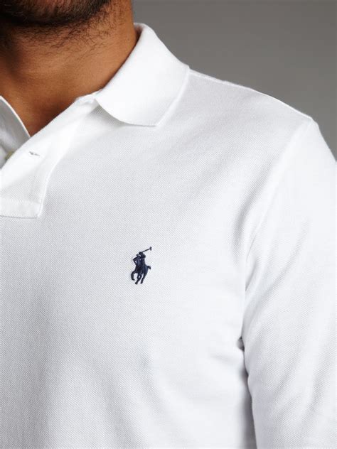 Polo Ralph Lauren Long Sleeve Polo Shirt In White For Men Lyst