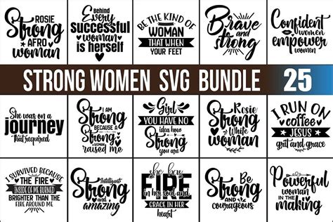 Strong Women Svg Bundle Graphic By Snrcrafts24 · Creative Fabrica