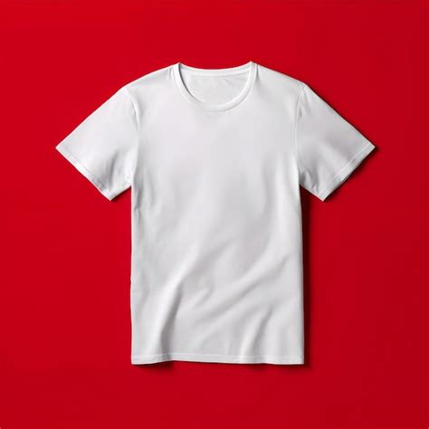 Camiseta Blanca En Blanco Sobre Fondo Rojo Foto Gratis