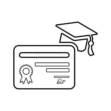 Certificate Diploma Education Outline Icon Line Art Vector Stock