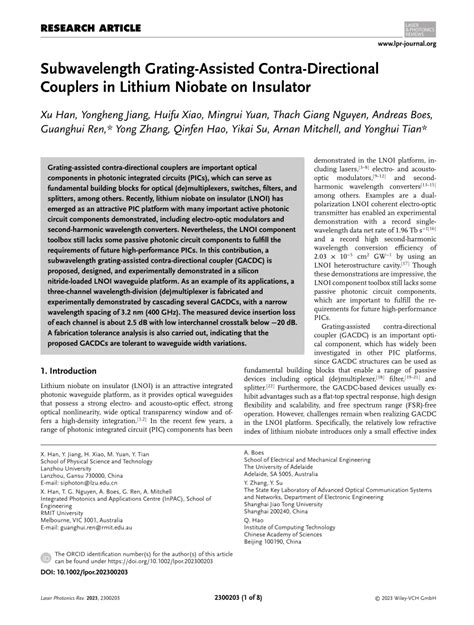 PDF Subwavelength GratingAssisted ContraDirectional Couplers In