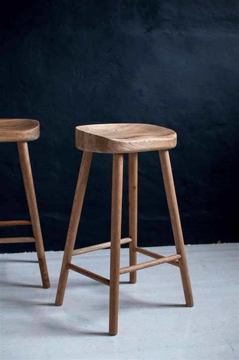 Weathered Oak Stool Breakfast Bar Stool Solid Oak Oak Bar Stools Oak