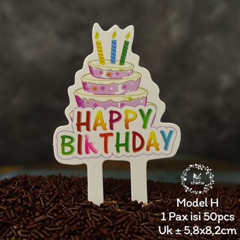 Jual Chefio Cake Topper Kertas Happy Birthday Ultah Anak Tusuk Hiasan