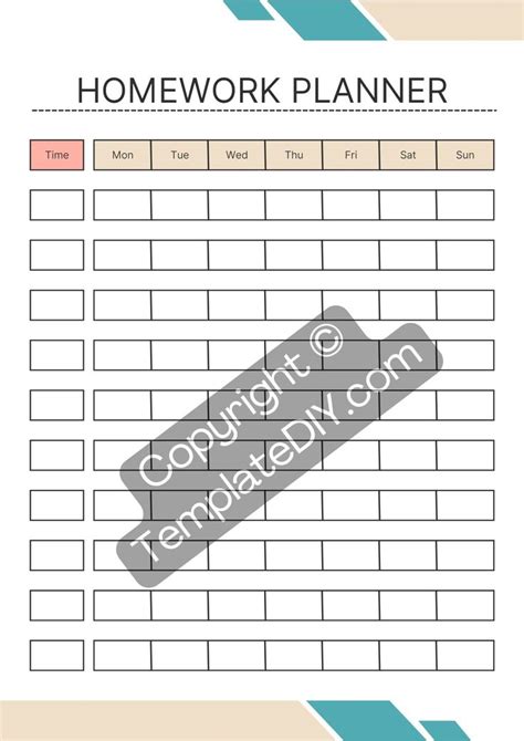 Homework Planner Template Printable In Pdf And Word Homework Planner