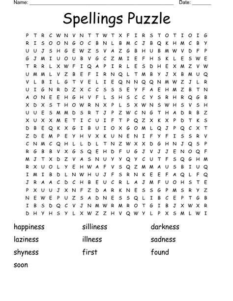 Spellings Puzzle Word Search Wordmint