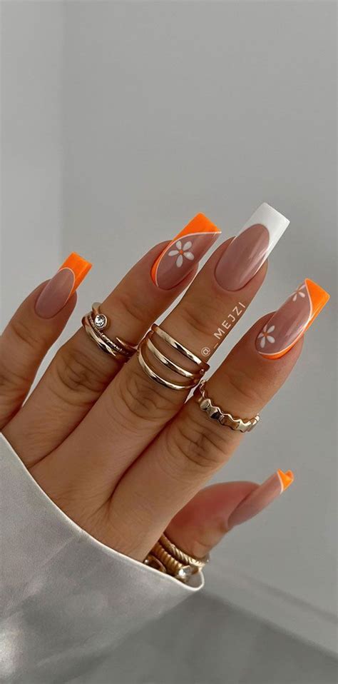 50 Pretty Summer Nails In 2022 For Every Taste Abstract Orange And