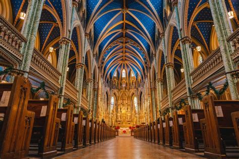 Splendid Architecture Inside the Notre Dame Cathedral Basilica in ...