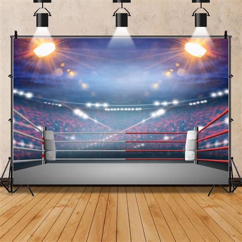 Amazon Leowefowa 5x3ft Vinyl Wrestling Arena Backdrop Boxing Stage