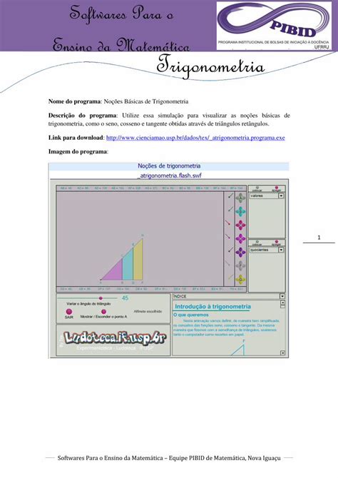 Pdf Nome Do Programa No Es B Sicas De Trigonometria Pdf