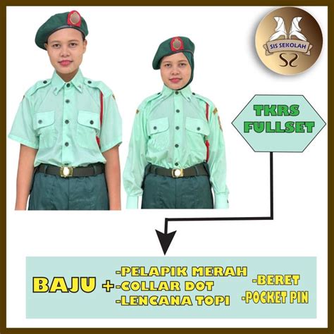 Uniform Tunas Kadet Remaja Sekolahtkrs Lengan Panjang Lengan Pendek