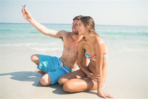 Happy Couple Taking Selfie Stock Image Image Of Selfie 53851797