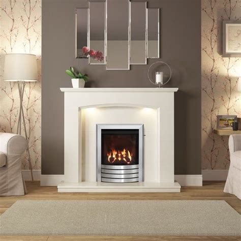 Flare Emelia White Micro Marble Fireplace Surround Fireplace