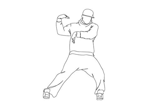 Premium Vector Hip Hop Dancer Single Line Art Drawing Continues Line