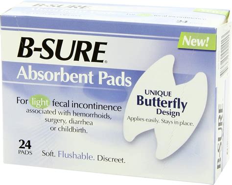 B Sure Anal Leakage Pads 24 Pads Superior Comfort Protection