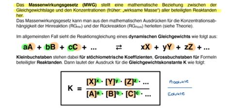 Chemie Chemisches Gleichgewicht Karteikarten Quizlet