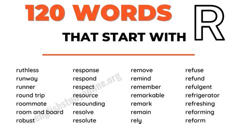 Describing Words That Start With R