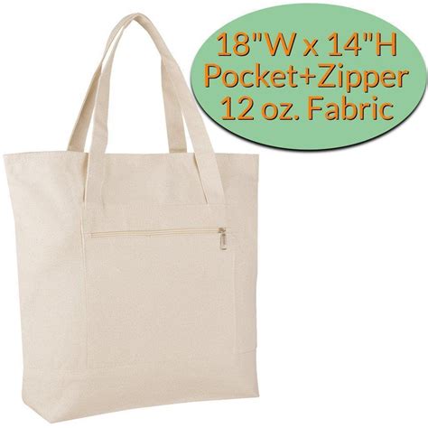 Canvas Tote Bags with Zipper & Wholesale Large Canvas Tote Bags ...