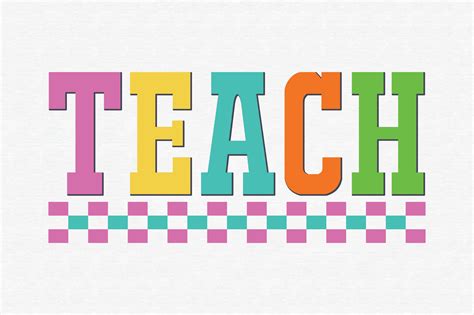 Retro Teacher Checkered Teach Graphic by CraftArtStudio · Creative Fabrica