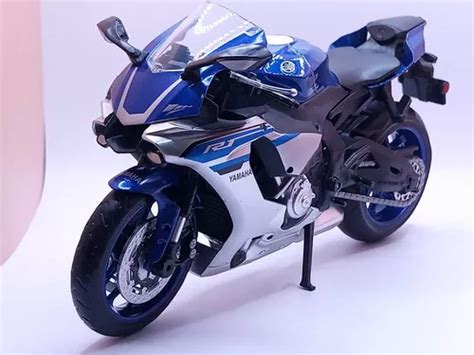 Miniatura Moto Yamaha R1 Yzf r1 Cor Azul Escala 1 12 17 Cm Frete grátis