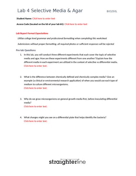 Bio L Lab Selective Media Agar Straighterline Fall Exams