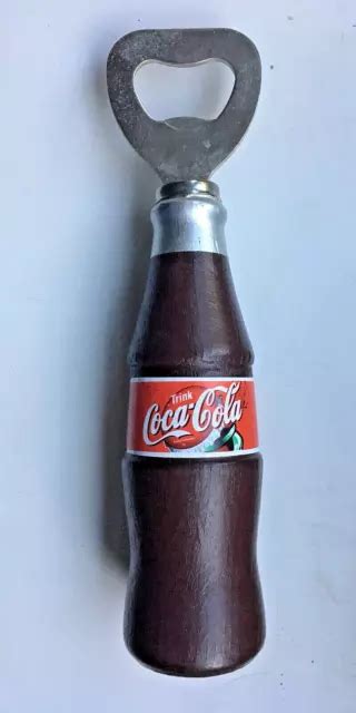 ALTER COCA COLA Flaschenöffner Holz Metall Vintage 1960er Jahre