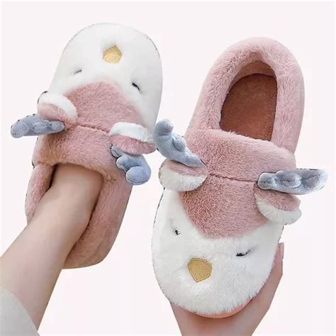 Lindas Y C Modas Pantuflas De Algod N Con Orejas De Alce Mercadolibre