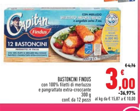 Offerta Findus Bastoncini Con 100 Filetti Di Merluzzo E Pangrattato