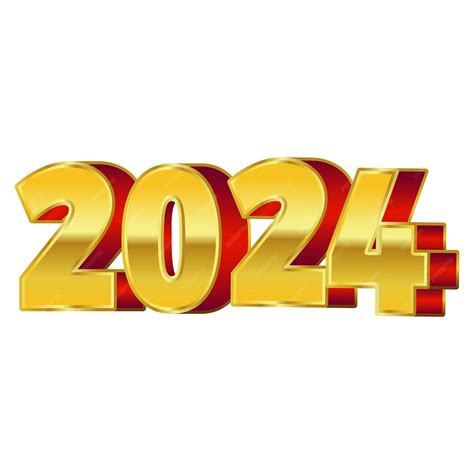 Feliz Ano Novo 2024 Números 3d Dourados Png E Psd Grátis Vetor Premium