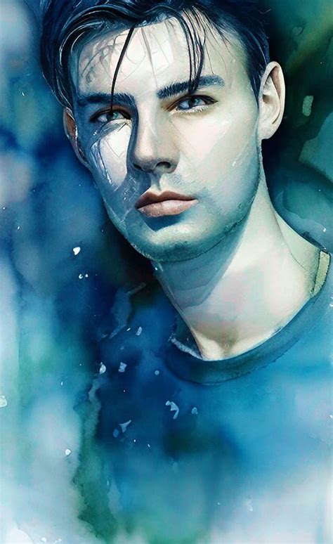 Watercolor Portrait Digital Art By Barroa Artworks Pixels