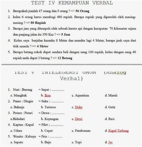 Soal Psikotes Smp Lembar Edu