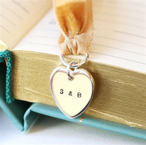 Personalised Charm And Ribbon Bookmark Gold Silver Rose Etsy