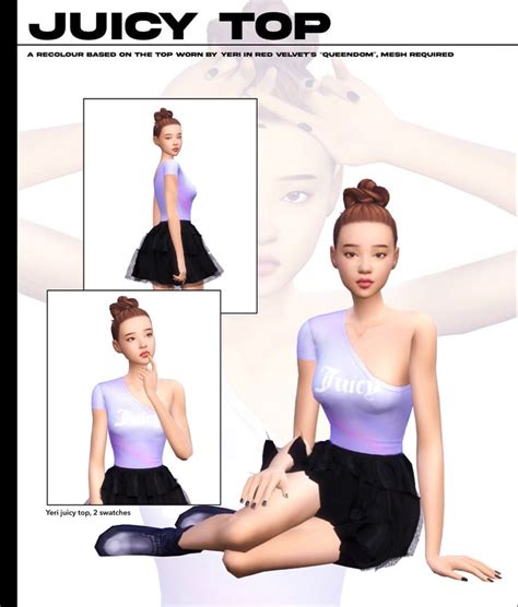 Juicy Top Xiuminuwu Sims 4 Clothing Patreon Recolor