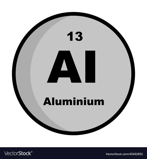 Round aluminum icon or elemental symbol Royalty Free Vector