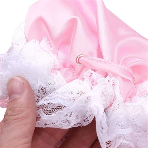 Buy Men Lingerie Lace Satin Ruffled Sissy Pouch Panties Bag Style G Strings Thongs Underwear