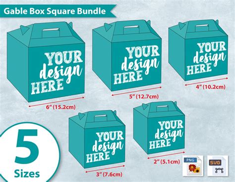 Bundle Square Gable Box Templates Sizes Gable Gift Box Templates