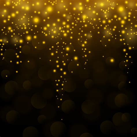 Gold Sparkle Glitter Falling Background Vector Illustration