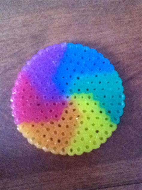 Colorful Perler Bead Rainbow Circle