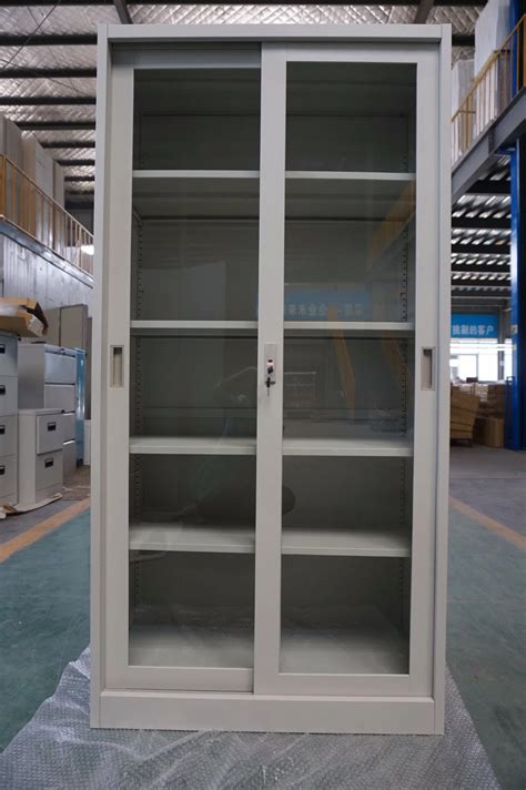 Full Height Steel Filing Cabinet Glass Sliding Door China Filing