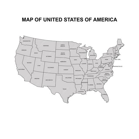 Premium Vector United States Of America Map Vector Gray Color