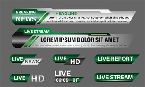 Premium Vector Broadcast News Lower Thirds Template Layout Gold Grey