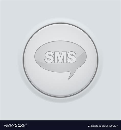 button  sms sign  gray interface vector image