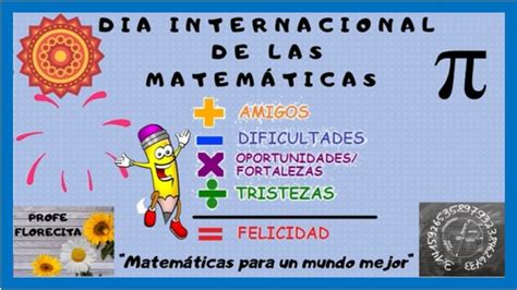 DÍA INTERNACIONAL DE LAS MATEMÁTICAS Conmemoración 14 de marzo DÍA