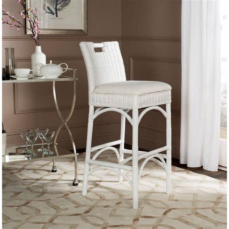 Safavieh Fremont 2992 In White Cushioned Bar Stool Fox6532b The