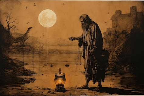 Premium Photo | Diogenes Searching for an Honest Man with His Lantern ...