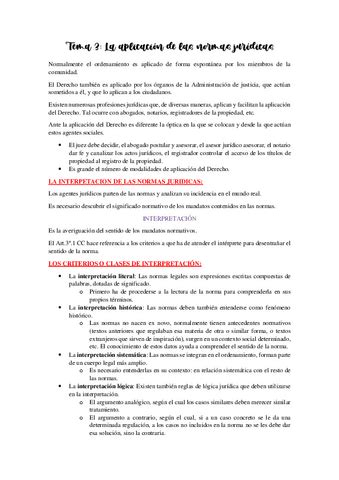 Tema 3 La Aplicacion De Las Normas Juridicas Pdf