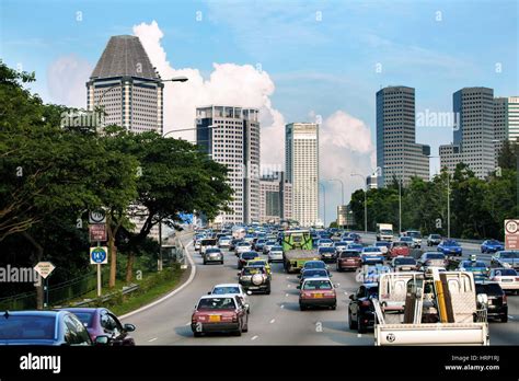 Keppel Viaduct Toll Road Left Hand Drive Singapore Skyline