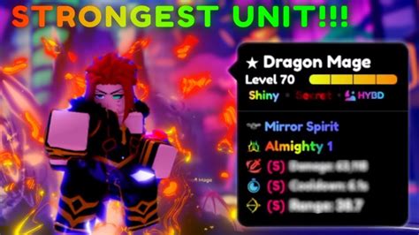 0001 Shiny Almighty Dragon Mage Showcase Anime Defenders Youtube