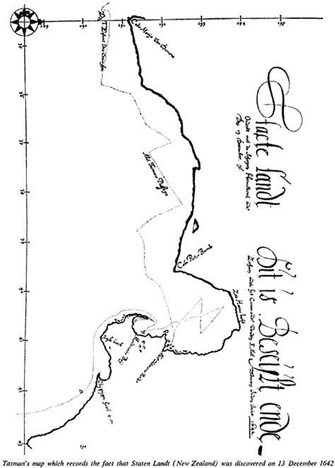 Tasman S Map Which Records The Fact That Staten Landt New Zealand Was