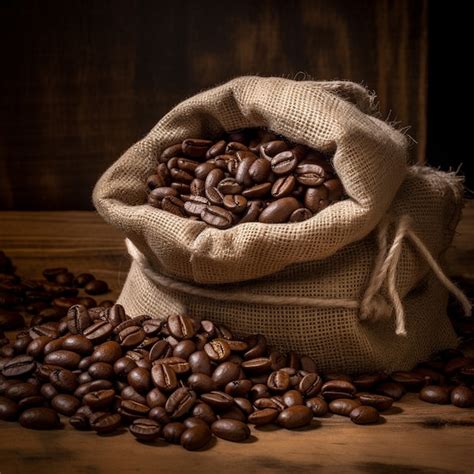 Sac De Grains De Café Torréfiés Photo Gratuite